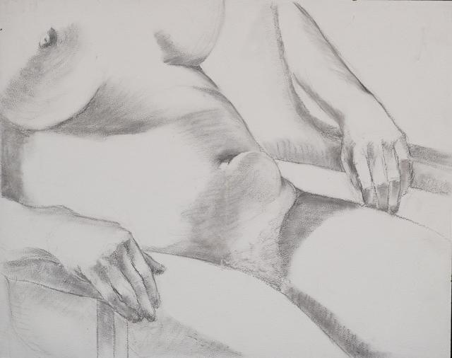 Nude in Chair (Close) Pencil | Unknown Artist,{{product.type}}