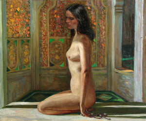 Nude in Interior with Stained Glass Oil | Marshall Goodman,{{product.type}}