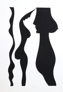 Nude in Profile (Black) Screenprint | Bob Cato,{{product.type}}