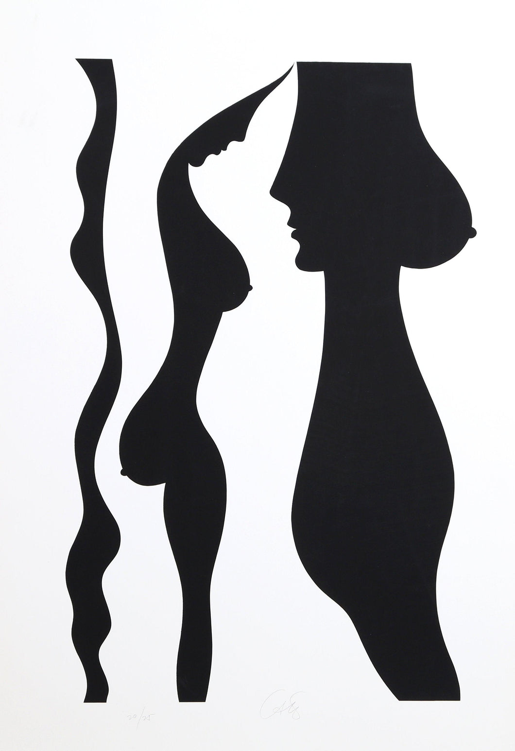 Nude in Profile (Black) Screenprint | Bob Cato,{{product.type}}