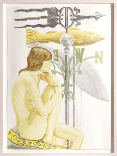 Nude Model with Banner and Fish Weathervanes Lithograph | Philip Pearlstein,{{product.type}}