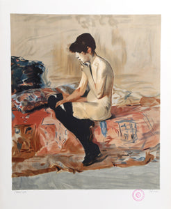 Nude on Bed Lithograph | Laurent Marcel Salinas,{{product.type}}