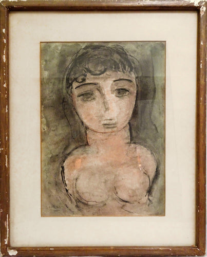 Nude on Green III Watercolor | George Zachary Constant,{{product.type}}