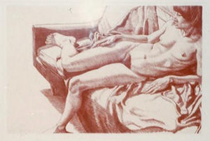 Nude on Sofa Draped Lithograph | Philip Pearlstein,{{product.type}}