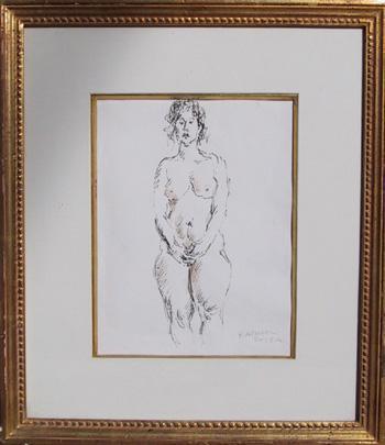 Nude Study III Ink | Raphael Soyer,{{product.type}}