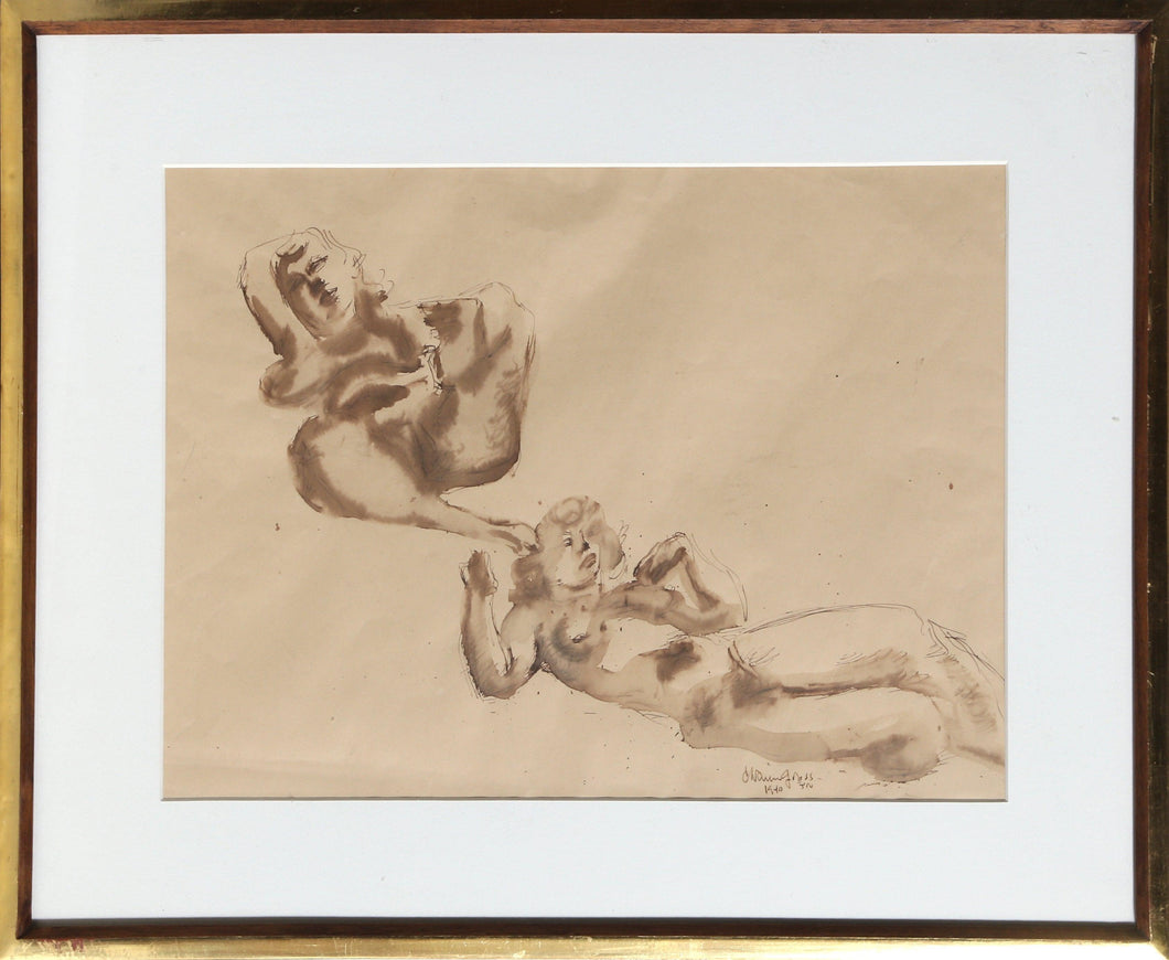 Nude Study Ink | Chaim Gross,{{product.type}}