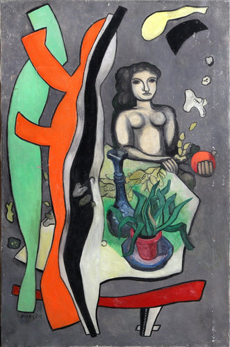 Nude with Abstract Oil | Unknown Artist,{{product.type}}