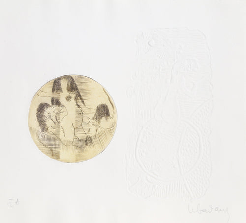 Nude with Two Cats Etching | Lebadang (aka Hoi),{{product.type}}