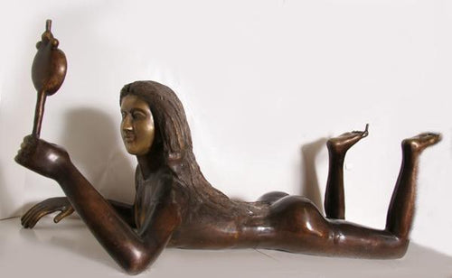 Nude Woman Holding Mirror Furniture | Falconet,{{product.type}}