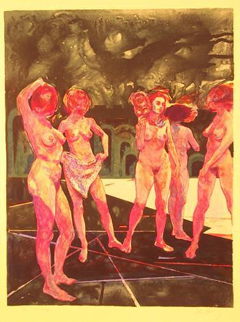 Nudes in Space Lithograph | John Hardy,{{product.type}}