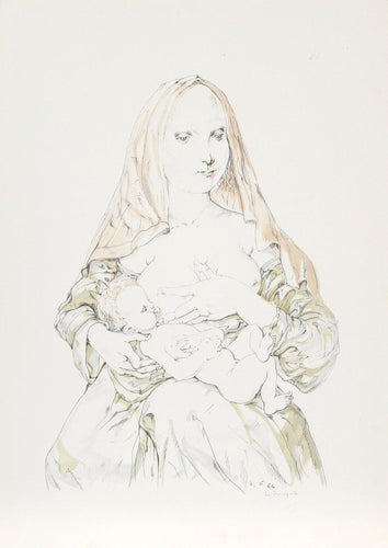 Nursing Mother Lithograph | Léonard Tsuguharu Foujita,{{product.type}}