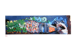 NYC 1 Subway Mural with Shark from the Graffiti Series Digital | Jonathan Singer,{{product.type}}