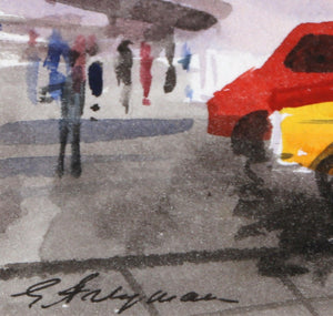 NYC Taxi Watercolor | Erik Freyman,{{product.type}}