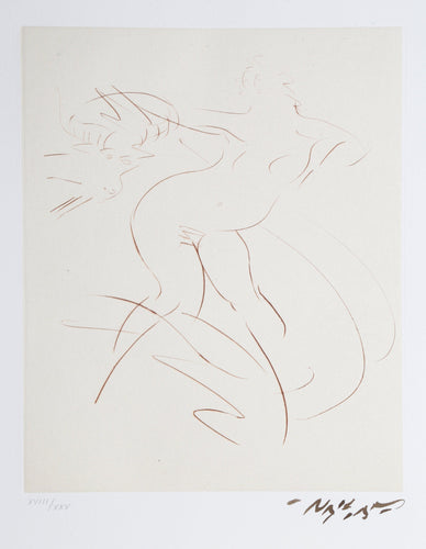 Nymph and Goat 1 (Sepia) Etching | Reuben Nakian,{{product.type}}