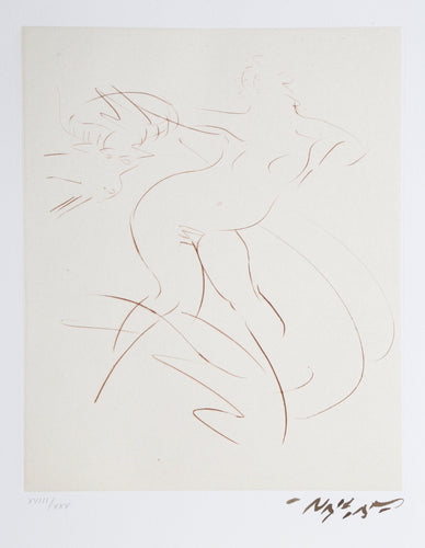 Nymph and Goat 4 (Sepia) from Myths and Legends Etching | Reuben Nakian,{{product.type}}