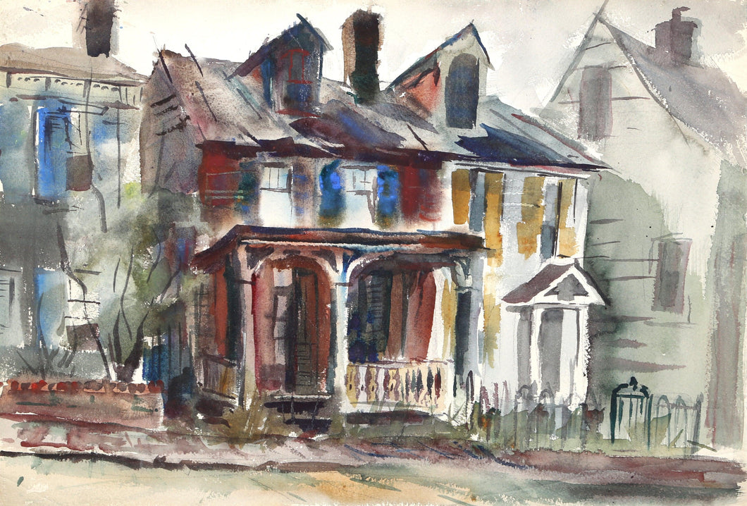 Old Houses (P3.6) Watercolor | Eve Nethercott,{{product.type}}