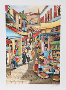 Old Jerusalem Market Lithograph | Ari Gradus,{{product.type}}