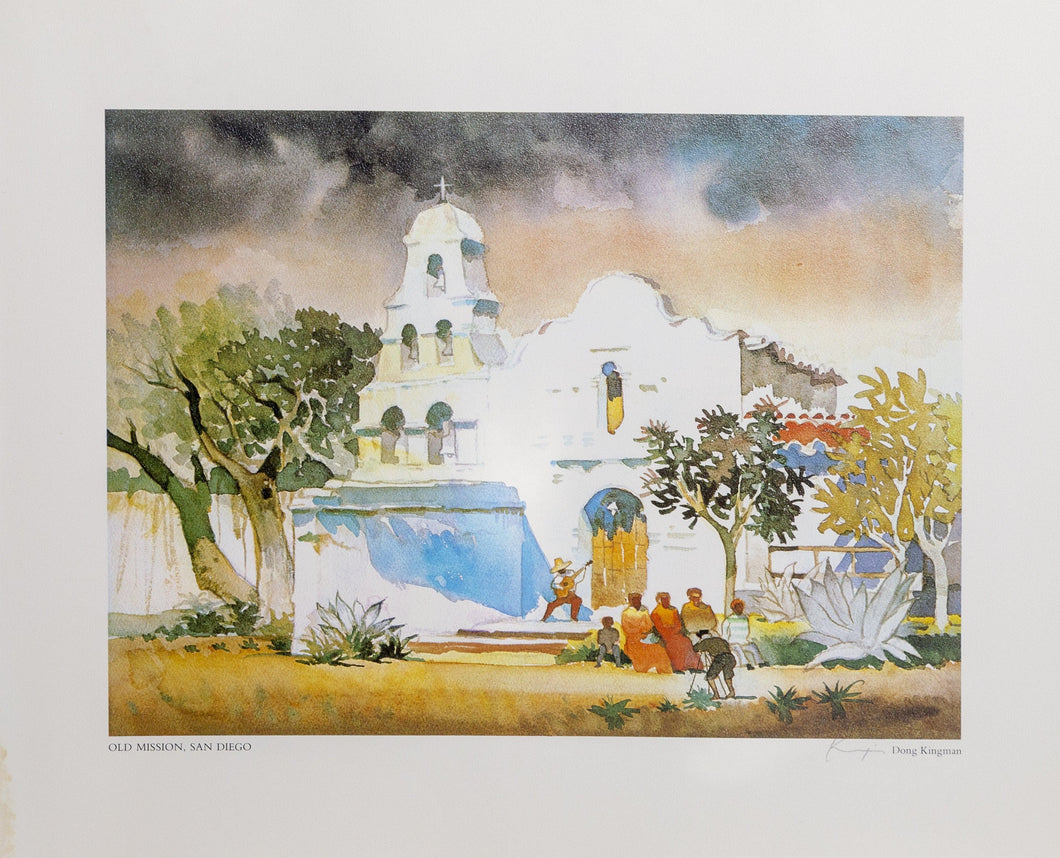 Old Mission, San Diego lithograph | Dong Kingman,{{product.type}}