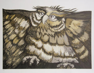 Old Owl Lithograph | Victor Delfin,{{product.type}}