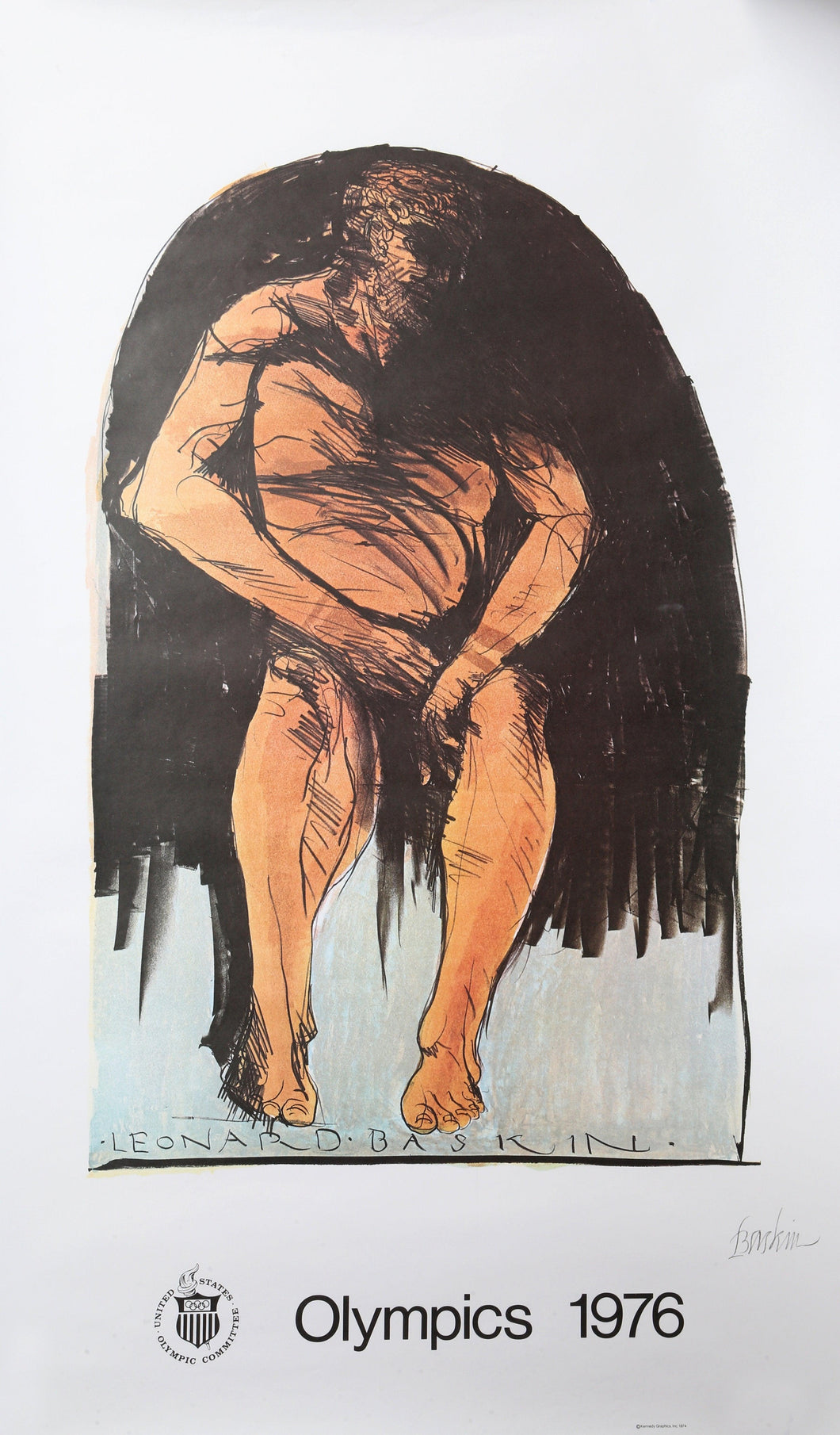 Olympus - The Athlete for the Olympics Poster | Leonard Baskin,{{product.type}}