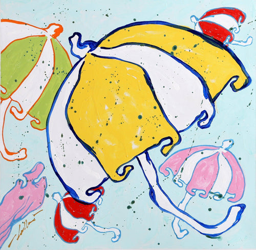 Ombrello Giallo Accumulazione Mixed Media | Pietro Bulloni,{{product.type}}