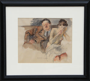 One for the Money (Arnold and Christine) Watercolor | Raphael Soyer,{{product.type}}