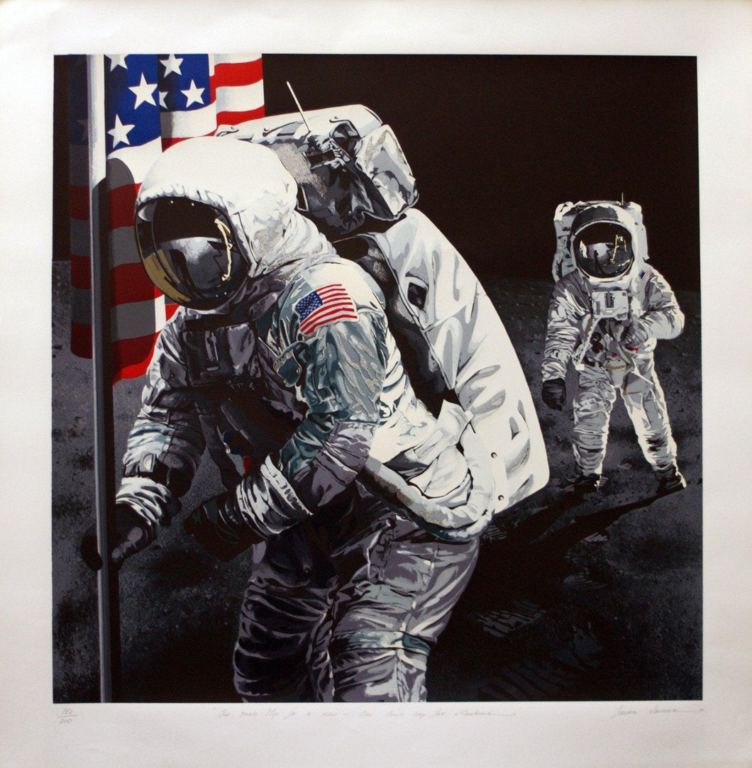 One Small Step for a Man - One Giant Leap for Mankind Screenprint | Sandra Lawrence,{{product.type}}
