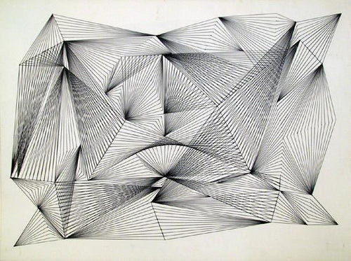 Op Art Lines II Ink | Unknown Artist,{{product.type}}