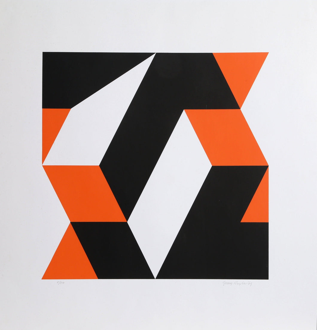 Orange and Black Blocks Screenprint | Johannes (Georg) Ruijter,{{product.type}}