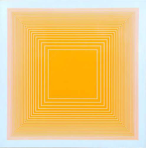 Orange on Blue Square from Volumes: Variable Multiple Screenprint | Richard Anuszkiewicz,{{product.type}}