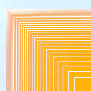 Orange on Blue Square from Volumes: Variable Multiple Screenprint | Richard Anuszkiewicz,{{product.type}}
