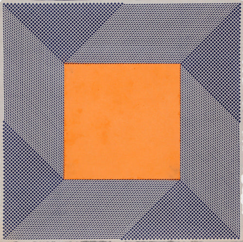 Orange Square Etching | Unknown Artist,{{product.type}}