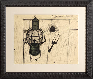 Ourisns et Lampe a Petrole from Portfolio Douze Aquarelles Lithograph | Bernard Buffet,{{product.type}}