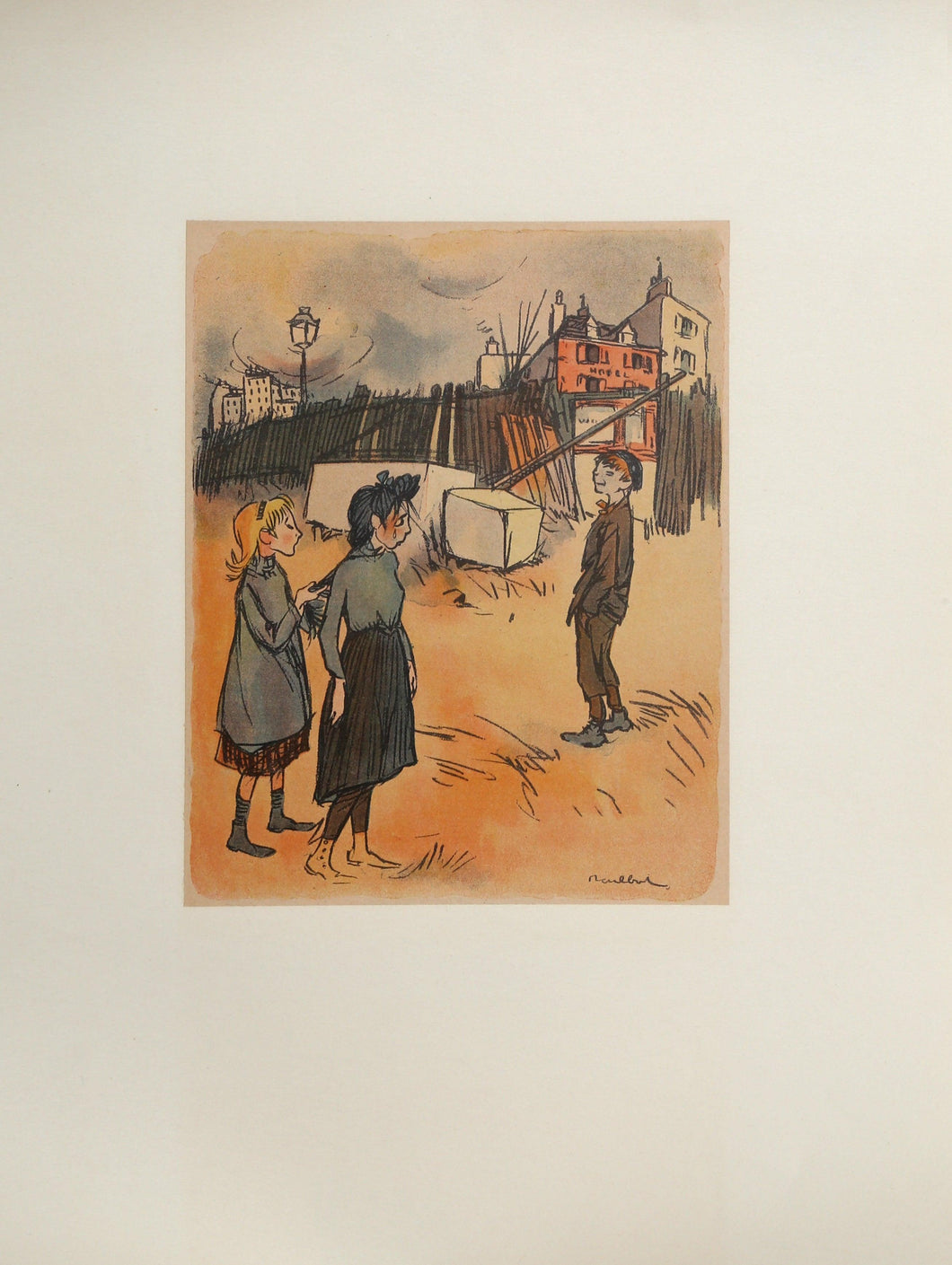 Outside for Le Rire Lithograph | Francisque Poulbot,{{product.type}}