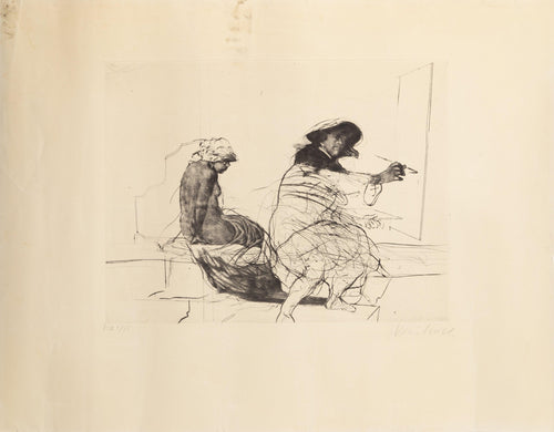 Painter and Model Lithograph | Claude Weisbuch,{{product.type}}