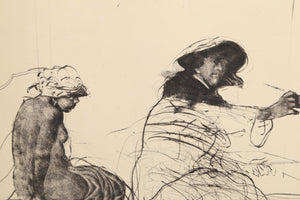 Painter and Model Lithograph | Claude Weisbuch,{{product.type}}