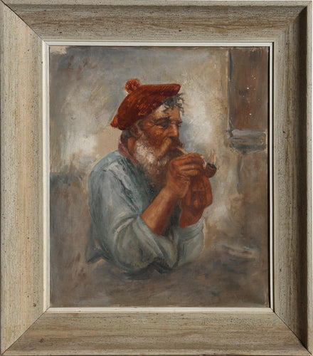 Painter with a Pipe Oil | Unknown Artist,{{product.type}}