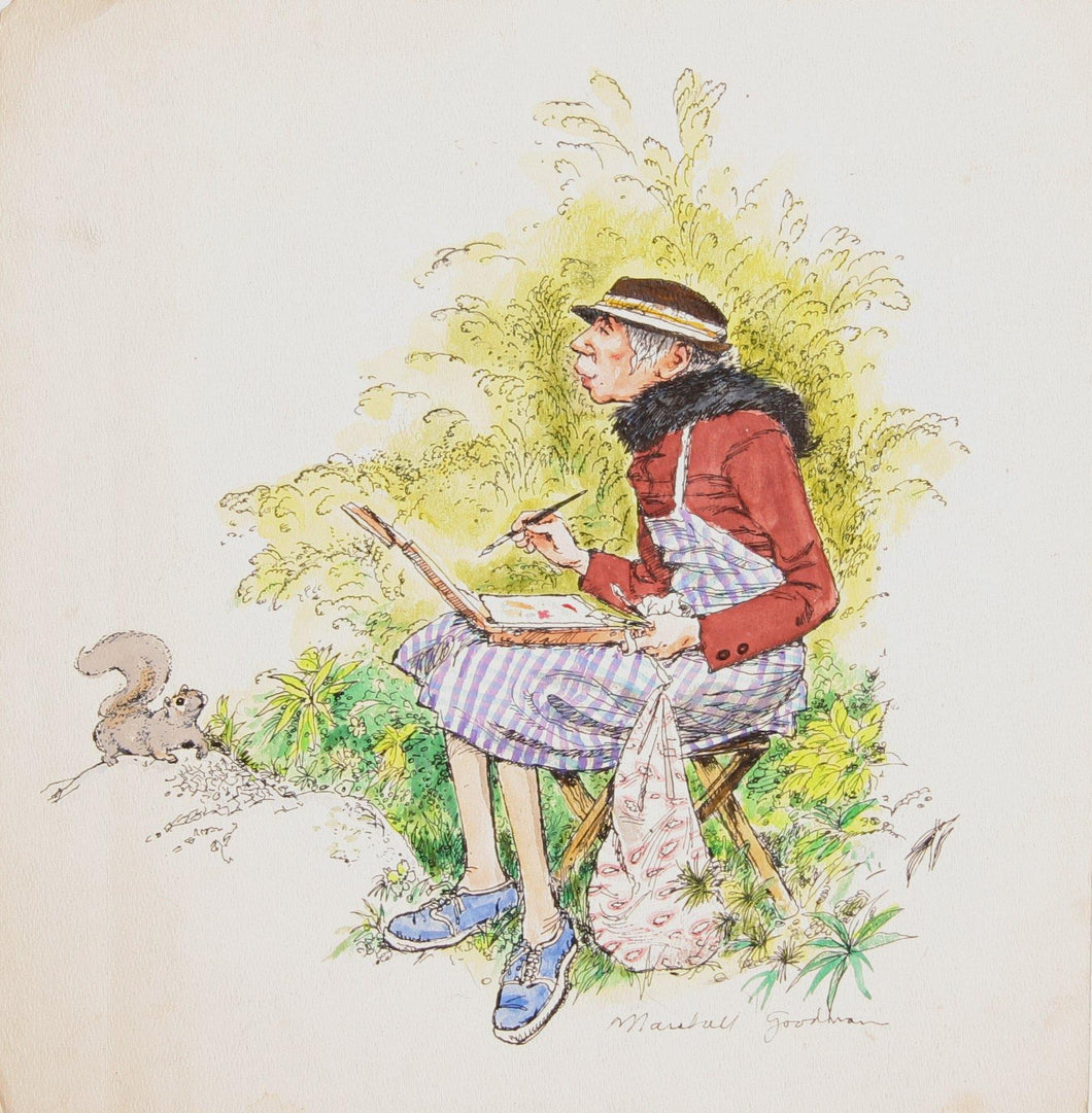 Painting Squirrels in the Park / Lion Hunt Watercolor | Marshall Goodman,{{product.type}}