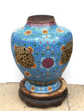 Pair of Blue Floral Cloisonne Tall Urns Antiques | Unknown, Chinese,{{product.type}}