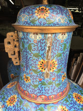 Pair of Blue Floral Cloisonne Tall Urns Antiques | Unknown, Chinese,{{product.type}}