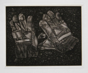 Pair of Gloves Etching | Gerde Ebert,{{product.type}}