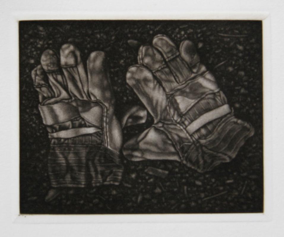 Pair of Gloves Etching | Gerde Ebert,{{product.type}}