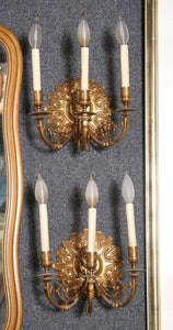 Pair of Three Candle Wall Sconces Home Decor | Antiques,{{product.type}}