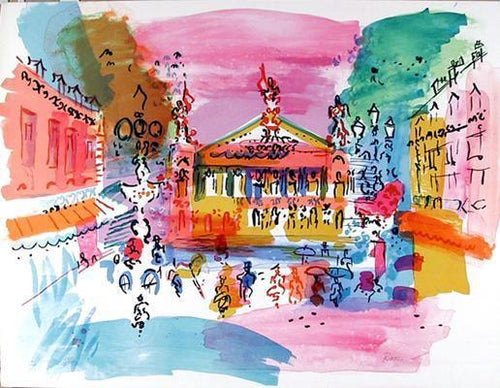 Palais Garnier in Pink Lithograph | Charles Cobelle,{{product.type}}
