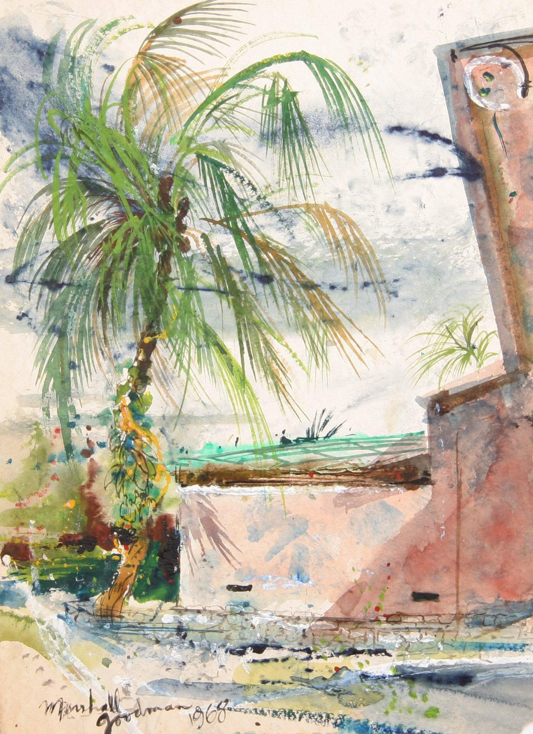 Palm Tree View Watercolor | Marshall Goodman,{{product.type}}