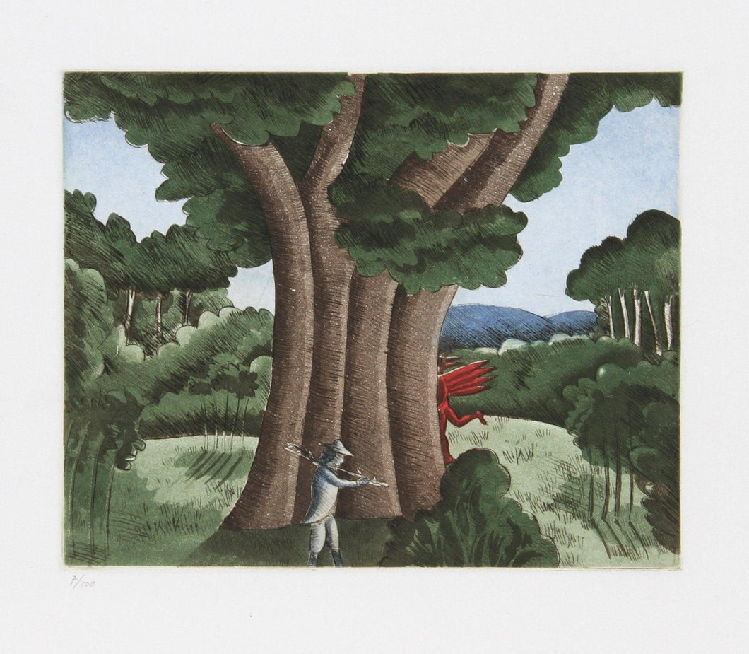 Pan's Oak Etching | Thomas McKnight,{{product.type}}