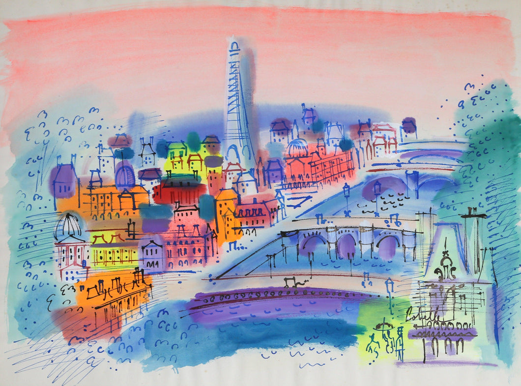 Paris Bridges with Eiffel Tower 3 Acrylic | Charles Cobelle,{{product.type}}