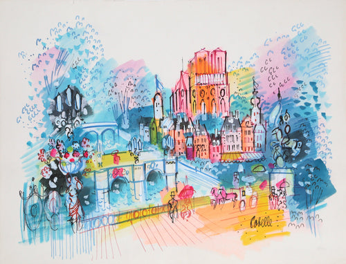 Paris Bridges with Notre Dame 3 Acrylic | Charles Cobelle,{{product.type}}