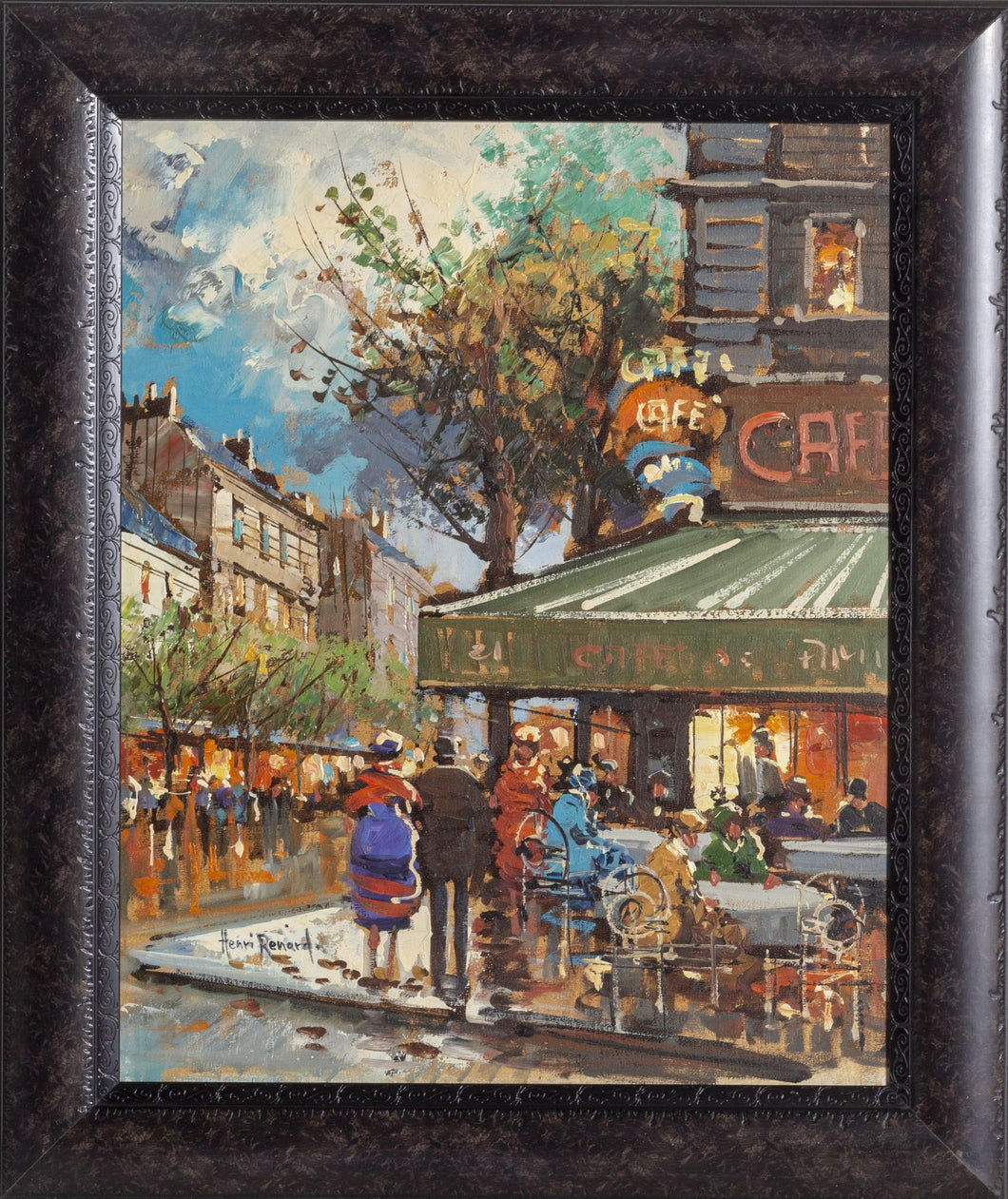 Paris Cafe in Spring oil | Henri Renard,{{product.type}}