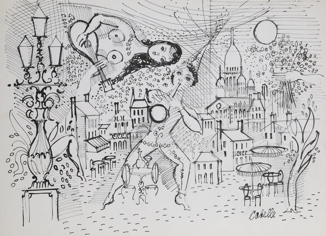 Paris Cafe Musicians Ink | Charles Cobelle,{{product.type}}